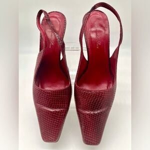 Marcelo Paci Women’s Elegant Red Slingback Heels Sz 8.5
